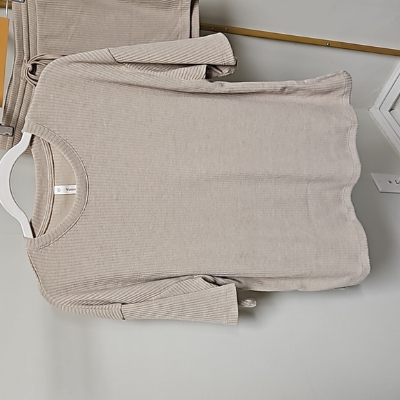 'Wishlist' Beige Ribbed Lounge Set - Picture 2 of 9